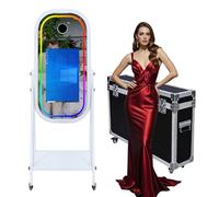 Máquina de cabina de fotos con espejo mágico con pantalla táctil de 21.5 pulgadas, máquina de fotomatón para selfie, luz RGB para eventos, alquiler de bodas, fiestas (máquina de fotomatón)