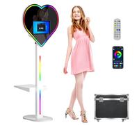 Máquina de cabina de fotos con funda de vuelo, 108 papeles fotográficos de 6 pulgadas, pantalla táctil de 15.6 pulgadas, 8 GB de RAM, SSD de 256 GB, aplicación/control remoto para eventos de fiesta y