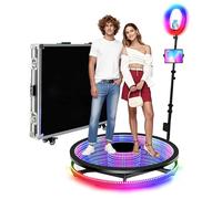 Máquina de cabina de fotos de vidrio 360 para fiestas con funda de vuelo, cabina de cámara 360 con logotipo personalizado por control remoto o aplicación, caja de vuelo