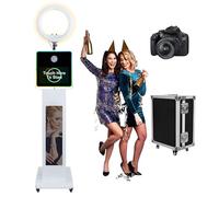 Máquina de cabina de fotos DSLR con espejo de 15.6 pulgadas, visualización táctil de control de aplicación, espejo de foto, cabina de selfie, soporte de carcasa para cámara fotográfica, máquina de