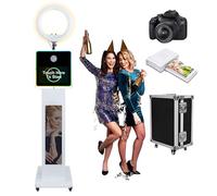 Máquina de cabina de fotos DSLR con espejo de 15.6 pulgadas, visualización táctil de control de aplicación, espejo de foto, cabina de selfie, soporte de concha de estación de selfie, máquina de