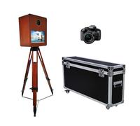 Máquina de cabina de fotos DSLR portátil de 15.6 pulgadas con pantalla táctil, espejo mágico tiene un mini PC integrado (i5 8G + 256G SSD) con funda de vuelo para eventos de fiesta (máquina + cámara)