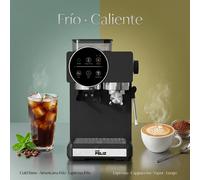 Máquina de Café Espresso Profesional con Molinillo Integrado, 20 Bares, 1350W, Cafetera con Espumador de Leche para Capuchino y Negro