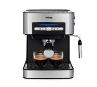 Wëasy KFX32 Maquina de Café Espresso Programable, 15 Tazas, Depósito de 1.6 litros, Presión Bomba 20 Bares, Brazo Doble Salida, Vaporizador, Superficie Calientatazas, Acero Inoxidable, Plata