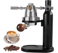 Máquina de café expreso portátil, cafetera de bomba manual con presión variable, válvula reductora de presión, soporte plegable, capacidad de 100 ml para camping y viajes