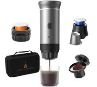 Máquina de café expreso portátil,Cafetera Portátil Cápsula de Espresso 3 en 1,15 bar,7500mAh,Autocalentamiento,compatible con cápsulas Nes y DG y café molido,para Oficina Viaje Camping(con bolsa)