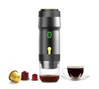 Máquina de café expreso portátil eléctrica, con autocalentamiento en 5-7 minutos, 16 bar a presión compatible con las cápsulas originales, depósito de 60 ml, para viajes, camping, para 12 V coche