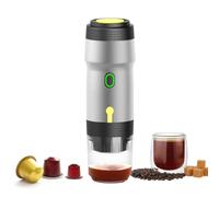 Máquina de café expreso portátil eléctrica, con autocalentamiento en 5-7 minutos, 16 bar a presión compatible con las cápsulas originales, depósito de 60 ml, para viajes, camping, para 12 V coche