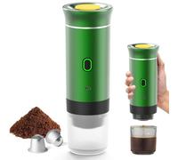 Máquina de café multicápsulas, 3 en 1 cafetera expreso, 4 a 6 minutos de auto-elevación, cápsulas pequeñas, grandes cápsulas, café molido, cafetería portátil para oficina, hogar, coche (verde)