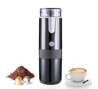 Máquina de Café Portátil, Cafetera Pequeña Automática Compatible Con Cápsulas y Molido, Mini Recargable de Compresión Segmentada Tipo C