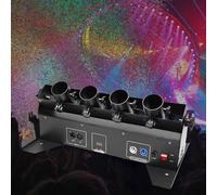 Máquina de cañón de confeti eléctrica - Soplador profesional de 4 disparos con DMX512 y control remoto para escenarios, clubes, conciertos, eventos de cumpleaños - Alcance de 26 a 33 pies