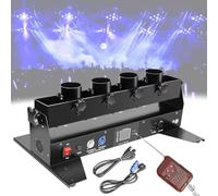 Máquina de cañón de confeti Máquina lanzadora de cañones de confeti Cañón profesional eléctrico DMX512 y remoto 4 disparadores para rotación, ideal para eventos, fiestas, clubes, conciertos