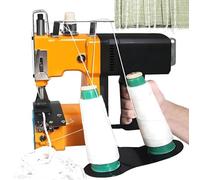 Máquina de Cerrar Sacos Eléctrica Portátil Doble Hilo - 190W, Sella Yute, Polipropileno y PVC en 2s, 5000 Sacos/Día, Corte Automático/Manual para Empresas Agrícolas