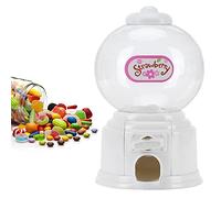 Máquina de Chicles de Plástico, Máquina Dispensadora de Dulces Máquina de Almacenamiento de Dulces Banco de Máquina de Chicles Mini Caja de Depósito de Dinero para Fiestas y Eventos (Blanco)
