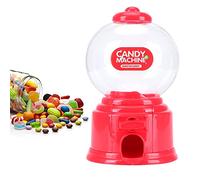 Máquina de Chicles de Plástico, Máquina Dispensadora de Dulces Máquina de Almacenamiento de Dulces Banco de Máquina de Chicles Mini Caja de Depósito de Dinero para Fiestas y Eventos (Rojo)