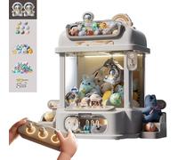 Maquina De Chuches con Control Remoto , Maquina Atrapa Chuches con Luz Y Música,2 Muñecos Panda,25 Muñecos,20 Gashapons Regalos para Adultos Niñas Niños ,White