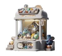 Maquina De Chuches para Niños con Control Remoto , Maquina De Gancho con 8 Planetas,2 Muñecos Panda,25 Muñecos,20 Gashapons Use Dulces,Juguetes O Premios Pequeños ,White