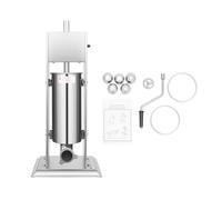 Máquina de churro profesional de acero inoxidable - Máquina de churro comercial de 5 L de capacidad con 6 boquillas, operación manual para el hogar y el comercio