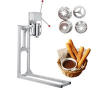 Máquina De Churros Manual Comercial, 3l/5l/7l Churrera Española & Rellenador De Donuts, 4 Boquillas & Barril, Fácil Limpieza Acero Inoxidable, Máquina De Churros Para Donuts Y Churros De Frutas 7L