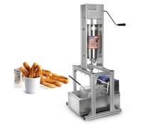 Máquina de churros manual comercial Donuts españoles con freidora 6L - 4 tipos de moldes Churros Maker