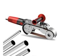 Máquina de cinta de arena para pulir metales, potencia de 1100 W con 2 rodillos, ideal para rectificar tubos y tuberías