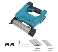 Máquina de clavación inalámbrica de 20V Cheotime, 2 en 1 Nailer Brad/Guardilla eléctrica con uñas rectas F32 mm de 100 piezas y uñas en forma de N 100 piezas para mejoras para el