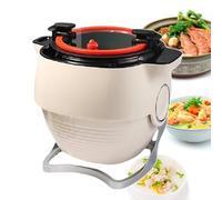 Máquina de cocción automática de 6 L, olla interior de acero inoxidable, 3 velocidades ajustables para freír, guisar y cocinar, electrodoméstico de cocina versátil para chefs caseros