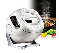 Máquina de cocción automática, olla eléctrica con agitación automática | Función de cocción rápida, diseño de vertido automático de alimentos, salteado que ahorra tiempo