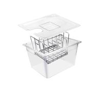 Máquina de Cocción Sous Vide Contenedor de 11 Litros con Rejilla de Acero Inoxidable Separador de Divisores Desmontables
