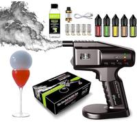Máquina De Cócteles Con Infusor De Humo, Kit For Ahumador De Cócteles, Pistola Ahumadora Portátil Con Infusor De Humo, Ahumador Eléctrico, Con 5 Aromas Y 50 Ml De Líquido De Burbujas For Cócteles, Whi