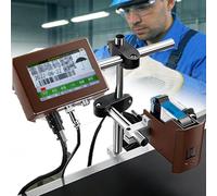 Máquina de codificación de fecha, impresora automática de inyección de tinta con pantalla táctil de 4.3 pulgadas, cabezal de impresión giratorio de 360° para codificar etiquetas, códigos de barras en