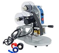 Máquina de codificación de fechas, máquina de impresión térmica, estampado eléctrico manual con correa roja, azul y negra, 5 temperaturas ajustables, máquina de calor para etiquetas de fecha