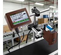 Máquina de codificación por inyección de tinta, codificador de pantalla táctil de 4.3 pulgadas, cabezal de impresión giratorio de 360°, tinta de secado rápido para fecha, código de barras, código QR