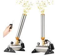Máquina de confeti de 2 piezas, cañón de confeti de 150W con control remoto, ángulo ajustable, lanzador eléctrico de cintas de papel de colores a gran altura para escenarios, bodas