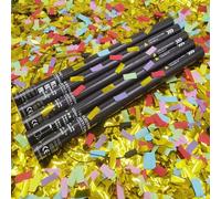 Máquina de confeti eléctrica, 25 unidades, 80 cm, color blanco, biodegradable, para fiestas y eventos. Color y dorado.