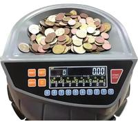 Máquina de contador de monedas comercial, clasificador eléctrico de monedas con pantalla LED, 8 contenedores de monedas, 216 monedas/min, modo de adición y lote para supermercados, tiendas, hogares