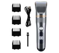 Máquina de corte de cabello: recortadora de barba profesional, herramienta de clipper tranquila | Dispositivo de cabello de carga USB, cortador de ajuste ajustable, kit de afeitar de pantalla de bater