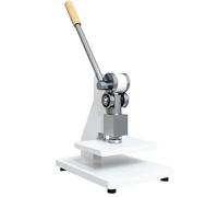 Máquina de corte de cuero de alta resistencia, troqueladora manual de banco de 160 x 120 mm, prensa plana para cuero de 1 tonelada, altura ajustable, avance sin obstrucciones(White)