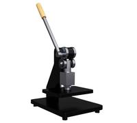 Máquina de corte de cuero de alta resistencia, troqueladora manual de banco de 160 x 120 mm, prensa plana para cuero de 1 tonelada, altura ajustable, avance sin obstrucciones(Black)