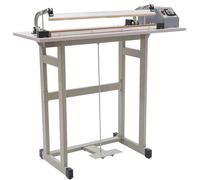 Máquina de corte de pedales de pie, máquina de corte de sellado de bolsas de plástico 2 en 1, mesa de trabajo ajustable, viene con un pedestal y un soporte, para uso industrial y comercial