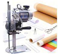 Máquina de Corte de Tela 3400 RPM, Cortador Eléctrico Industrial 1200W, Cuchilla Recta Vertical, Afilado Automático + Luz LED para Cuero/Tela(160mm)