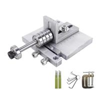 Máquina de corte de tiras de cuero, máquina de corte de tiras de cuero de acero inoxidable de 60 mm con abrazadera G, 10 cuchillas y llave, herramienta de corte de tiras de cuero