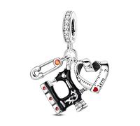 Máquina de coser Cinta métrica Clip Charm, Charm para pulsera, compatible con Pandora Bracelet Neckalce