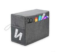 Máquina de coser con bolsillos de almacenamiento, funda protectora contra el polvo para la mayoría de máquinas de coser domésticas, tela Oxford con forro de algodón, 46 x 21 x 32 cm, gris (gris)