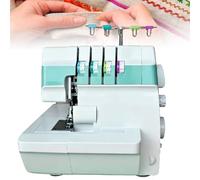 Máquina de coser de alta resistencia con puntada de cubierta y overlock, capacidad de 2-3-4 puntadas, prensatelas a presión, calibre ajustable
