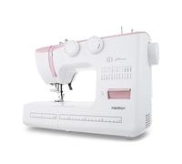 Máquina de coser de brazo libre MEDION SM60 (60 vatios, 60 patrones de puntadas diferentes con ojales, luz de costura LED, enhebrador automático, botón de marcha atrás, cortador de hilo, MD10689) rosa