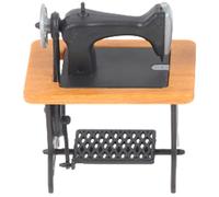 Máquina de coser en miniatura Máquina de coser de juguete a escala 1:24 Muebles de casa de muñecas vintage realistas Decoración de la habitación de mesa para niños pequeños Amarillo