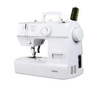 Máquina de coser MEDION SM70 (70 vatios, 12 patrones de puntada diferentes, luz de costura LED, longitud de puntada ajustable, botón de marcha atrás, cortador de hilo, MD11179) blanca