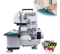 Máquina de coser Overlock de 250 W con luz LED, máquina de coser eléctrica Serger con controlador de pie, máquina de coser de 4 hilos, 1500 puntadas/min, ancho de Overlock de 4,7-5,7 mm