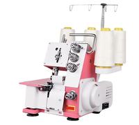 Máquina de coser overlock de alta resistencia, remalladora eléctrica de cuatro hilos con capacidad for 2-3-4 puntadas, trampa de recorte, prensatelas a presión, for principiantes y profesionales.